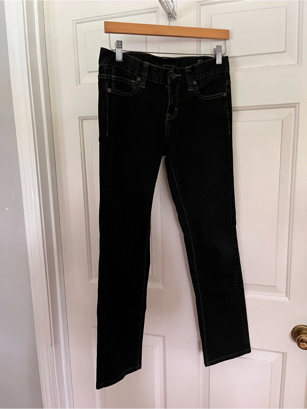 Calvin Klein Jeans Women 2 Black Cotton Denim Skinny Leg Stretch Workwear
